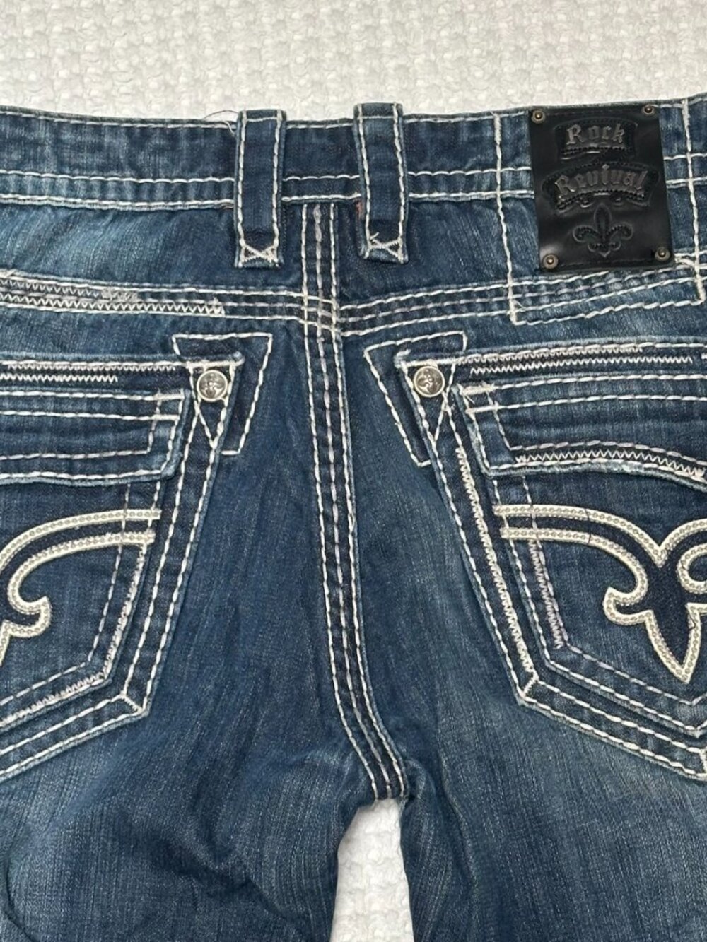 Vintage Rock Revival "Triple" Thick Stitched Jeans